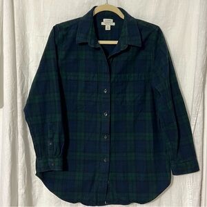 L.L. Bean Green and Blue Plaid Button Down Shirt